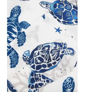 Men's Blue Turtle Shirt Short Sleeves