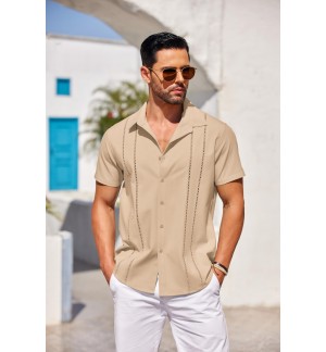 Men's Cuban Guayabera Short Sleeve Shirt