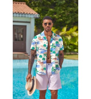 Men's Hawaiian Floral Shirt Short Sleeve