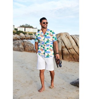 Men's Hawaiian Floral Shirt Short Sleeve