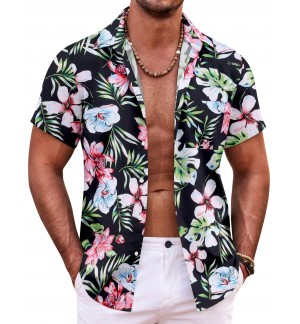 Men's Hawaiian Floral Short Sleeve Shirt