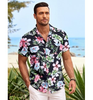 Men's Hawaiian Floral Short Sleeve Shirt