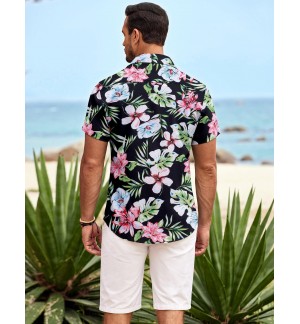 Men's Hawaiian Floral Short Sleeve Shirt