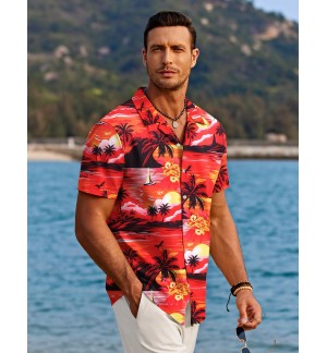 Men's Hawaiian Sunset Short Sleeve Shirt