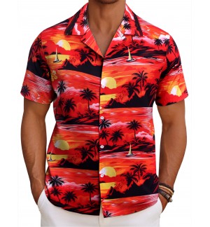 Men's Hawaiian Sunset Short Sleeve Shirt