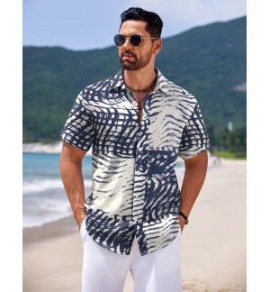Men's Striped Short Sleeve Shirt