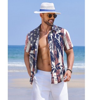 Men's Vintage Floral Shirt Short Sleeve