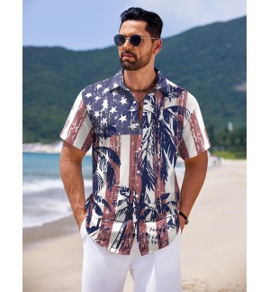 Men's Vintage Floral Shirt Short Sleeve