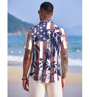 Men's Vintage Floral Shirt Short Sleeve
