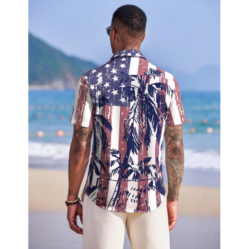 Men's Vintage Floral Shirt Short Sleeve