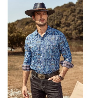 Men's printed casual long sleeve shirt